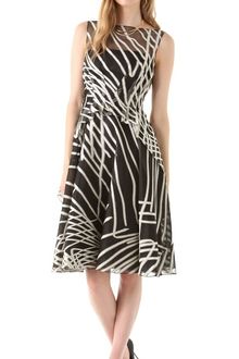Lela Rose Printed Peplum Dress - Lyst