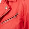 Nasty Gal Cropped Moto Jacket in Pink (coral) - Lyst