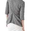 Thakoon V Neck Gathered Waist Top in Gray (grey) - Lyst