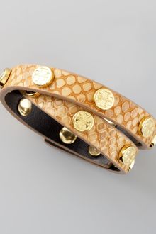 Tory Burch Logo Studded Wrap Bracelet  - Lyst