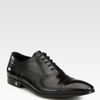 Versace Patent Leather Captoe Wingtip in Black for Men - Lyst