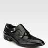 Versace Patent Leather Double Monk Strap in Black for Men - Lyst