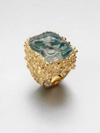 Yves Saint Laurent Shadow Broken Agate Ring - Lyst