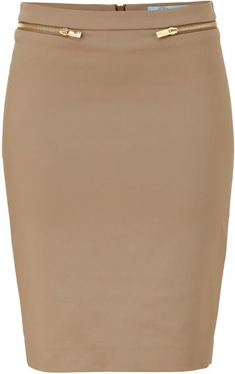 Blumarine Beige Pencil Skirt - Lyst