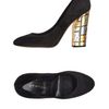 Casadei Closedtoe Slipons in Gold (black) - Lyst