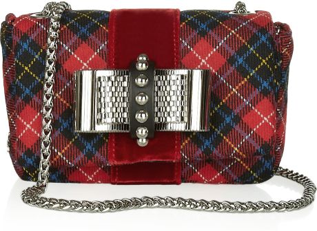 Christian Louboutin Sweety Charity Bowembellished Tartan Shoulder Bag in Multicolor (multicolored) - Lyst