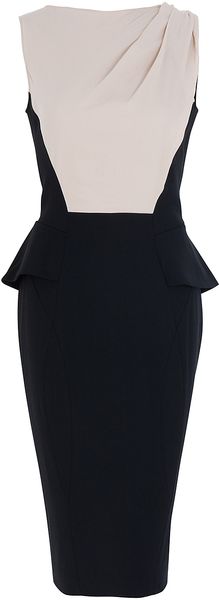Elie Saab Block Colour Crepe Dress - Lyst