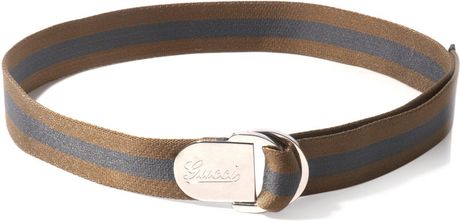Gucci Stripe Canvas Belt in Brown for Men (camel) - Lyst