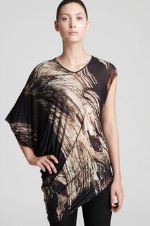 Helmut Lang Helmut Lang Tee Printed Jersey Side Drape - Lyst