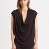 Helmut Lang Jersey Draped Top in Gray (mulberry) - Lyst