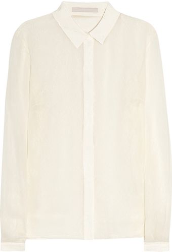 Jason Wu Silk Chiffon And Lace Shirt - Lyst