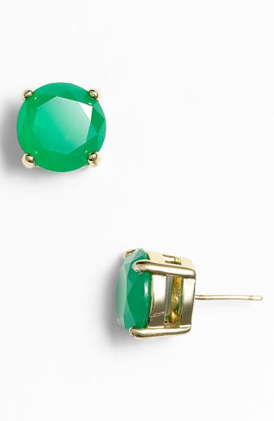 Kate Spade Colored Stone Stud Earrings in Green (green gumdrop) - Lyst
