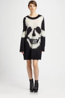 McQ by Alexander McQueen Skull Intarsia Sweater Dress - Lyst