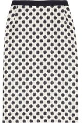Oscar de la Renta Polka Dot Woven Silk Skirt