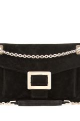 Roger Vivier Small Metro Suede Shoulder Bag