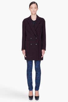 See By Chloé Dark Purple Wool Twill Coat - Lyst