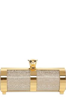 Stark Gold Panther Brass with Crystal Clutch - Lyst