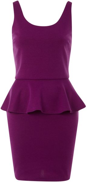Therapy Bodycon Peplum Dress in Purple - Lyst