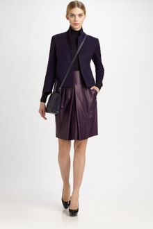 Akris Leather Skirt - Lyst