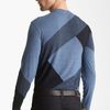 Armani Geo Print Crewneck Sweater in Blue for Men (fancy blue) - Lyst