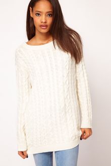 Asos Aran Boyfriend Jumper - Lyst