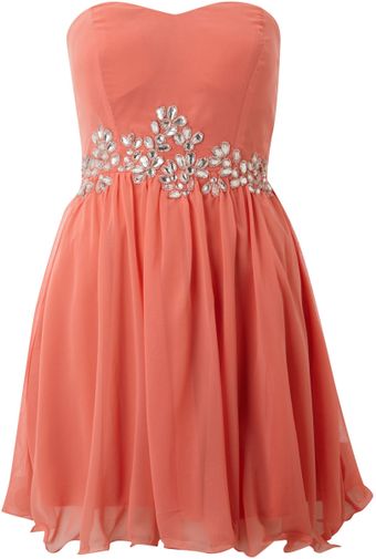 Ax Paris Ax Paris Sleeveless Jewel Chiffon Dress - Lyst