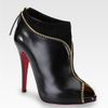 Christian Louboutin Leather and Suede Zipper Ankle Boots in Black - Lyst