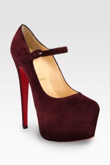 Christian Louboutin Suede Mary Jane Platform Pumps - Lyst