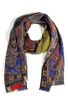 Etro  Cashmere and Silk Blend Scarf - Lyst