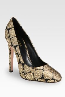 Giambattista Valli Metallic Brocade Pumps - Lyst