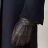 Gucci Exposedstitch Leather Gloves in Brown for Men - Lyst