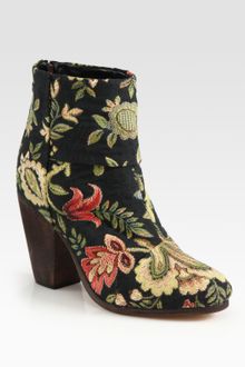 Rag & Bone Floralprint Canvas Newbury Ankle Boots - Lyst