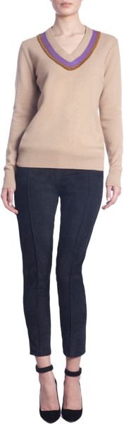 Thomas Maier Tristripe Vneck Sweater - Lyst
