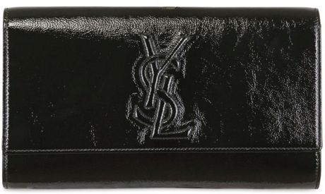 Yves Saint Laurent Belle Du Jour Patent Clutch in Black - Lyst