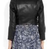 Acne Mape Cropped Leather Biker Jacket in Black - Lyst