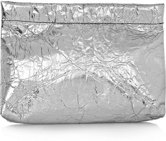Acne Oxide Metallic Crinkledleather Pouch - Lyst