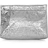 Acne Oxide Metallic Crinkledleather Pouch in Silver - Lyst