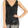 Alberta Ferretti Sequined Tulle Top in Black - Lyst