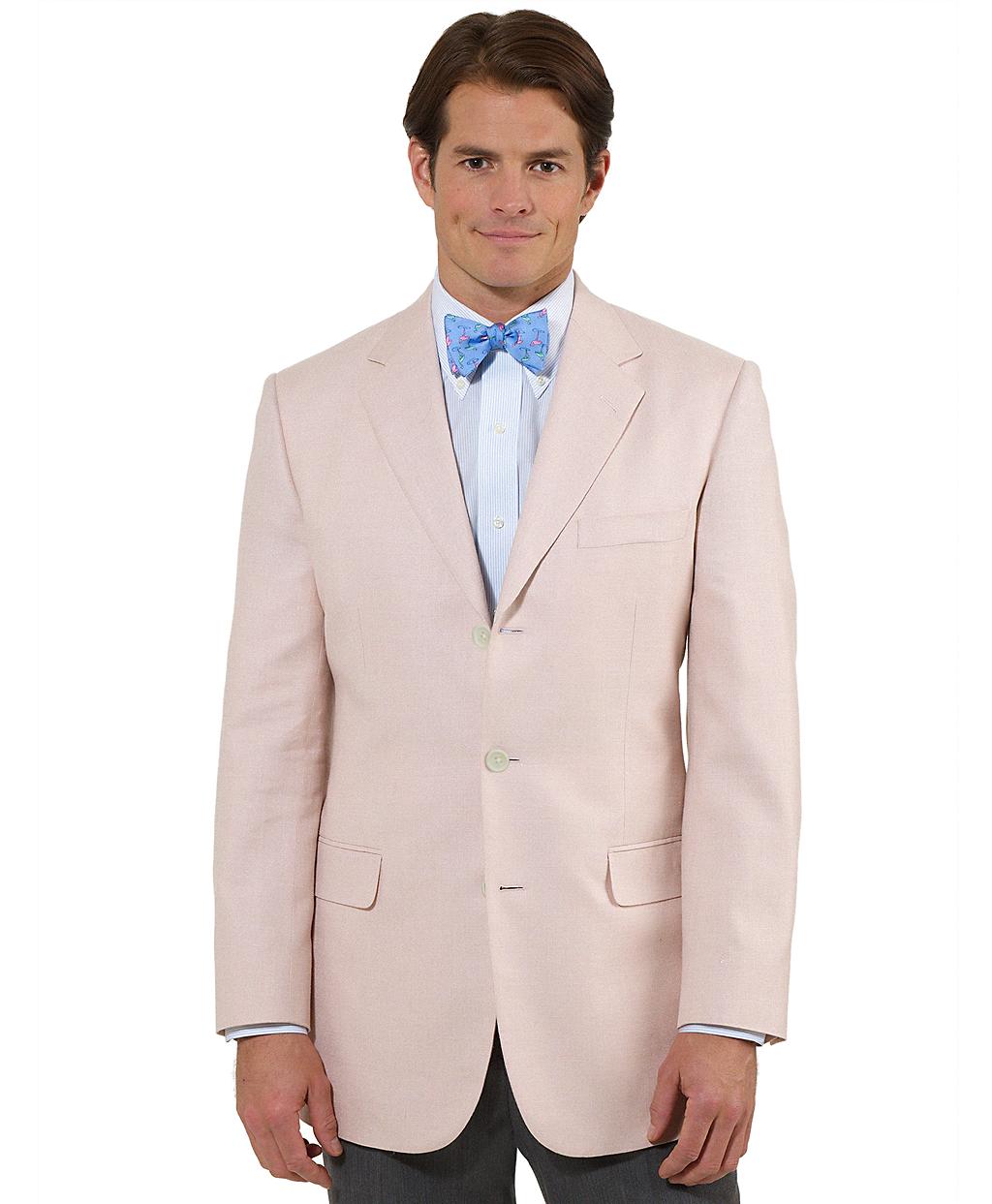 Brooks Brothers Madison Fit Pink Threebutton Panama Sport Coat in Pink