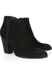 Giuseppe Zanotti Swarovski Crystalembellished Suede Ankle Boots - Lyst
