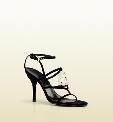 Gucci Gg Cage High Heel Sandal with Double G Detail in Black | Lyst