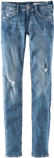 H&m Skinny Low Jeans in Blue (denim) - Lyst