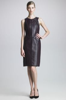 J. Mendel Leather Panel Dress - Lyst