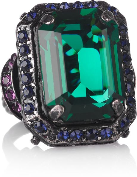 Lanvin Tutti Frutti Swarovski Crystal Ring in Silver - Lyst