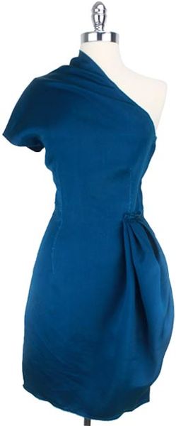Lanvin One Shoulder Dress in Blue (teal) - Lyst