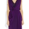 Matthew Williamson Embellished Lace and Draped Silk Chiffon Dress in Purple - Lyst