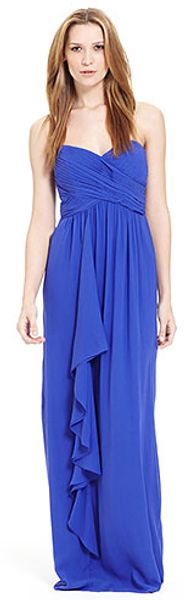 Nicole Miller Silk Chiffon Strapless Gown - Lyst
