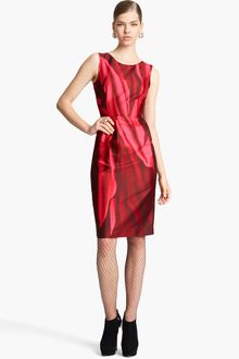 Oscar de la Renta Print Mikado Sheath Dress - Lyst