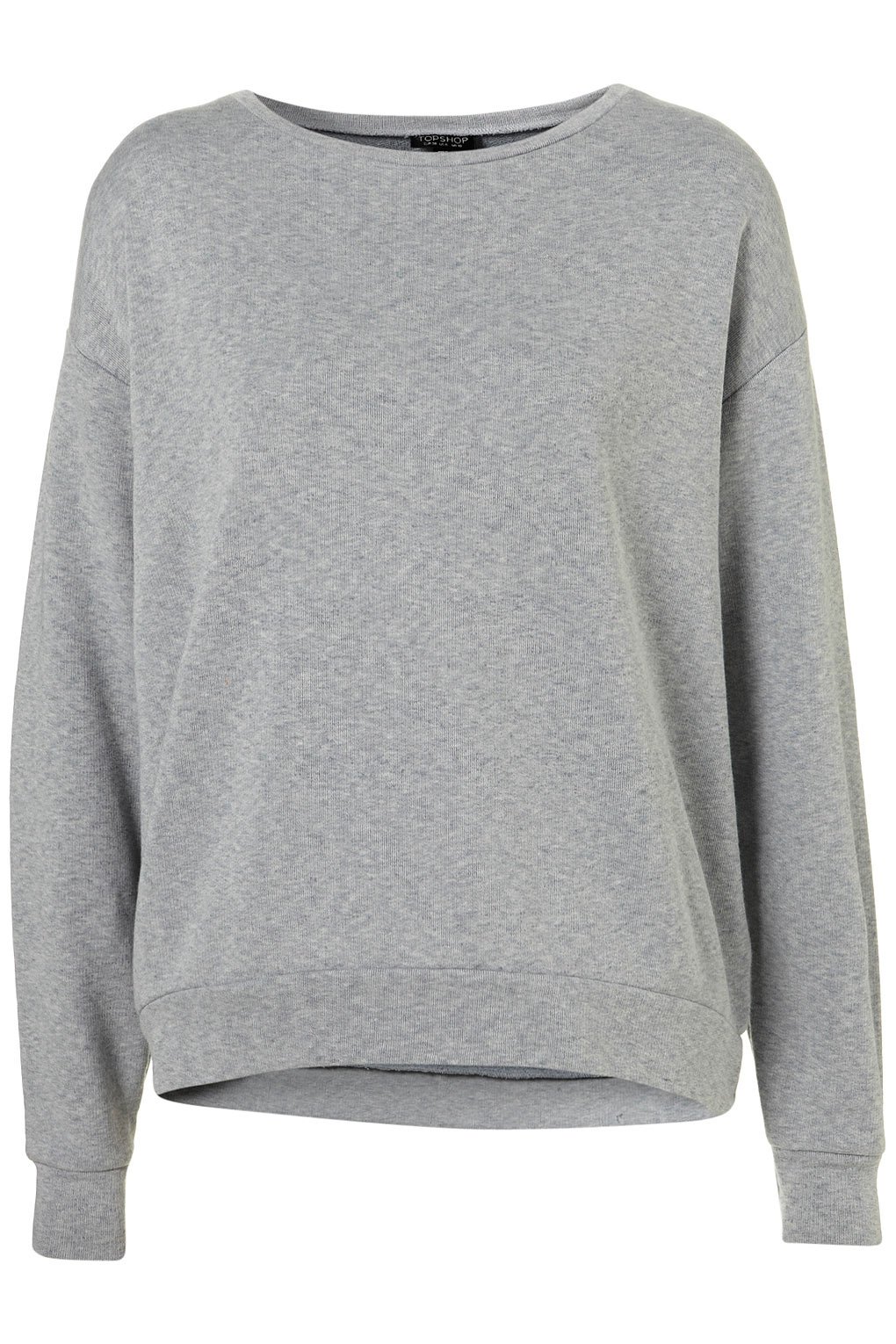 Topshop Curve Hem Sweater In Gray Grey Lyst