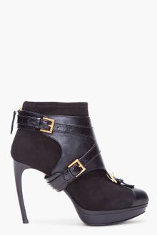 Alexander McQueen Black Stirrup Buckle Boot - Lyst